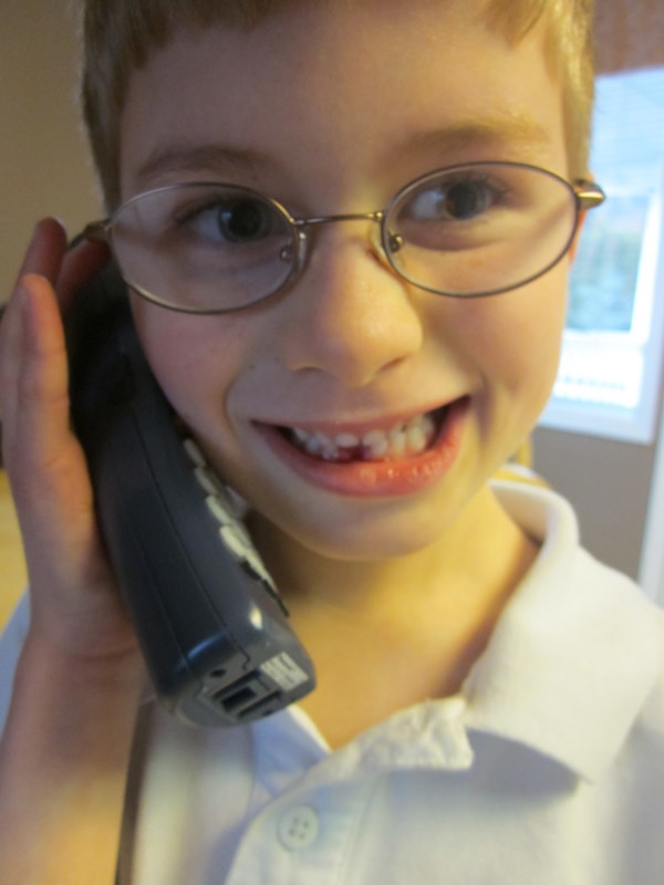 Justin lost his first tooth